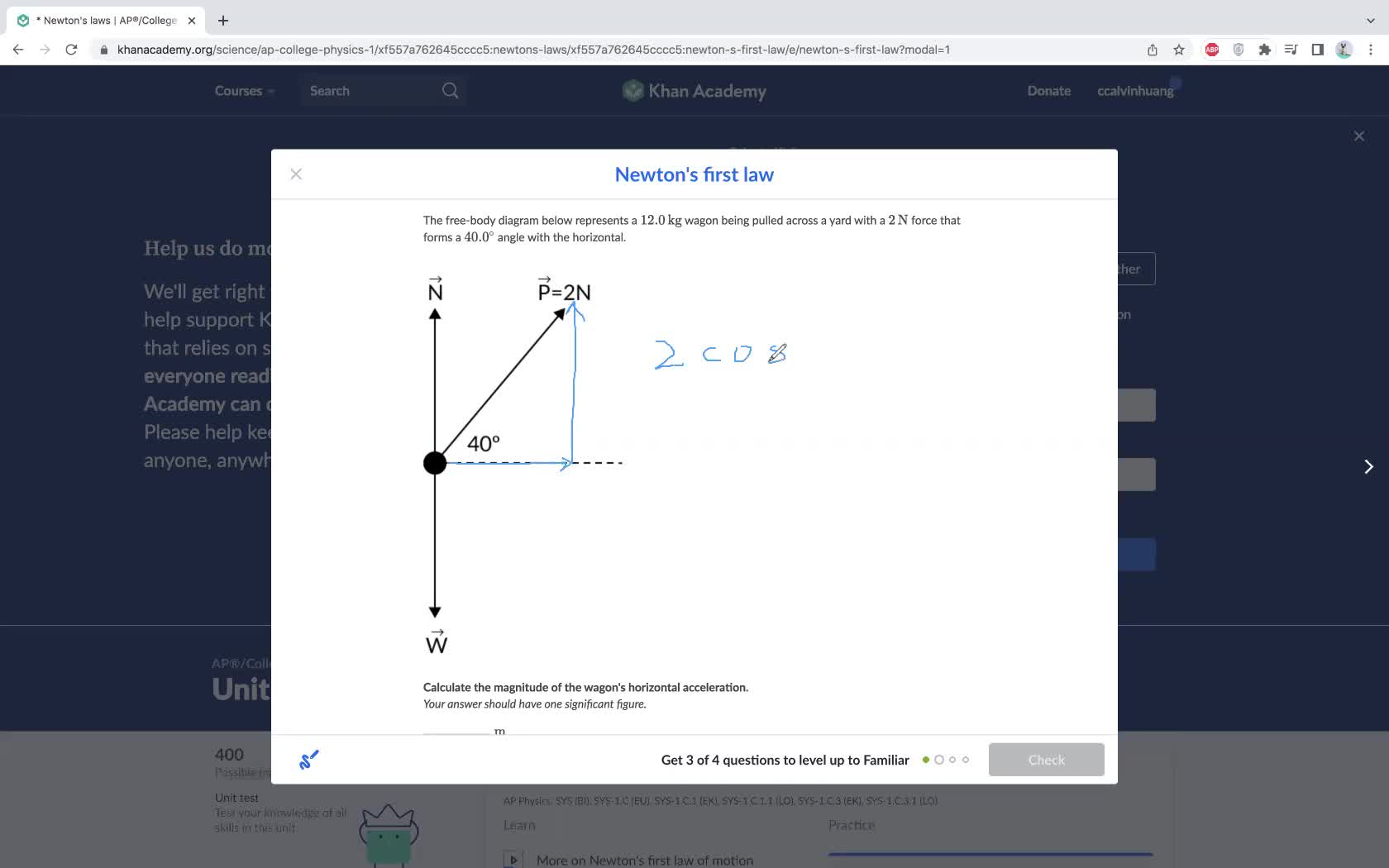 Physics - Newton's Second Law Example