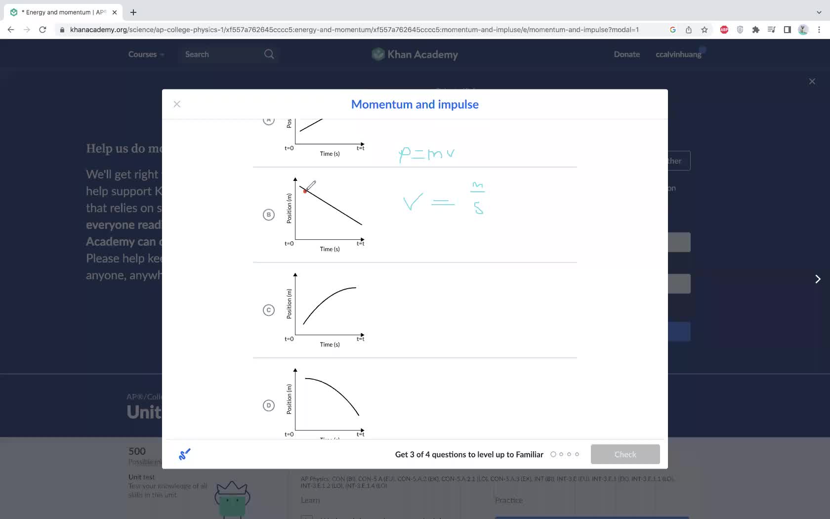 Physics - Momentum Graph Problem Calvin Huang