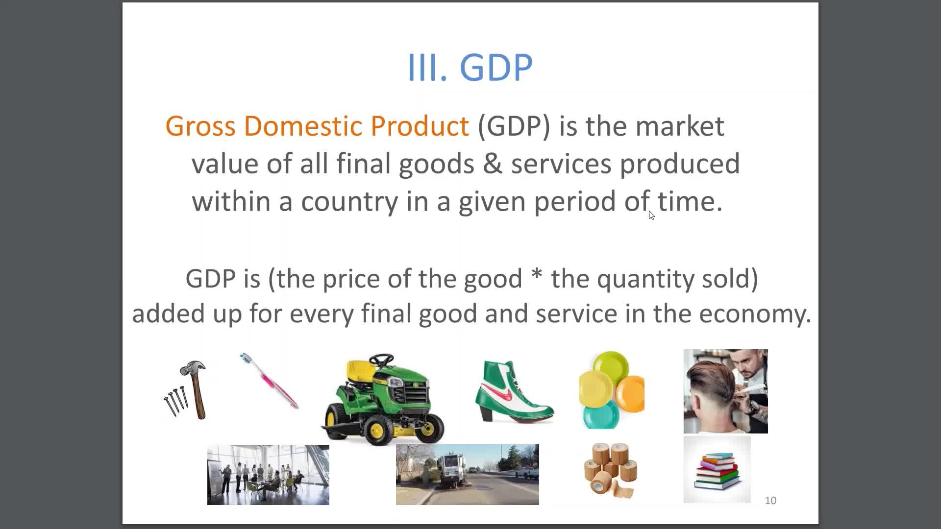 Measuring GDP - Definition of GDP