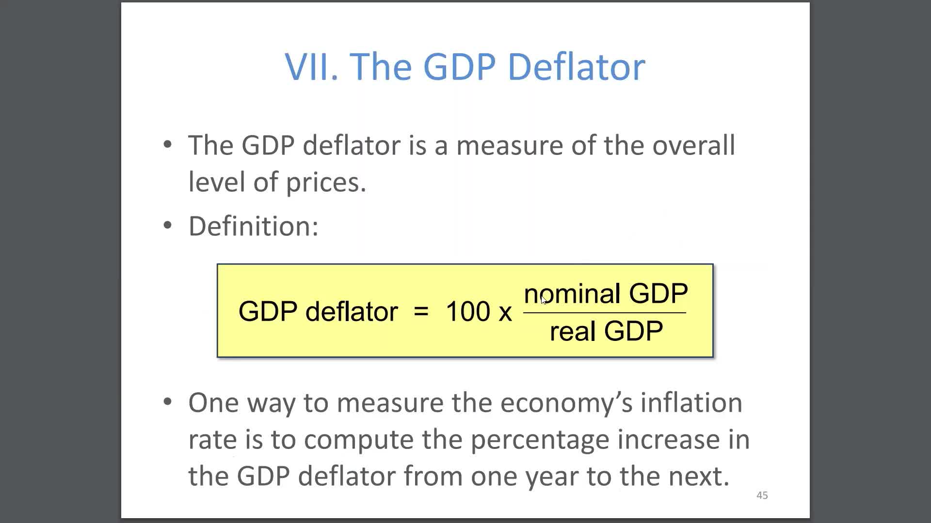 Measuring GDP - GDP Deflater